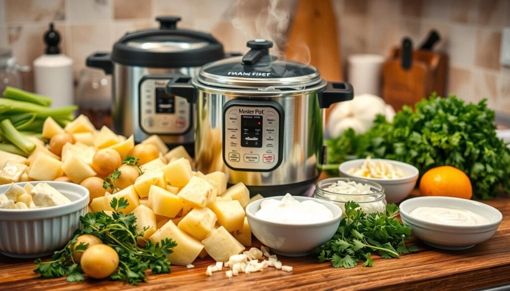 Pressure Cooker Potato Salad Preparation