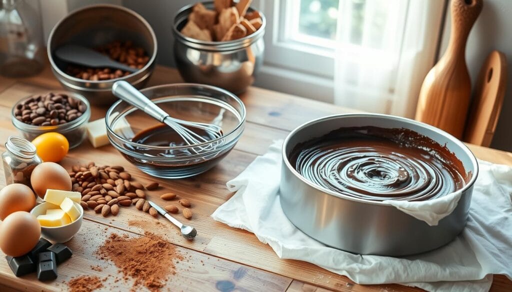 Torta Caprese Baking Process