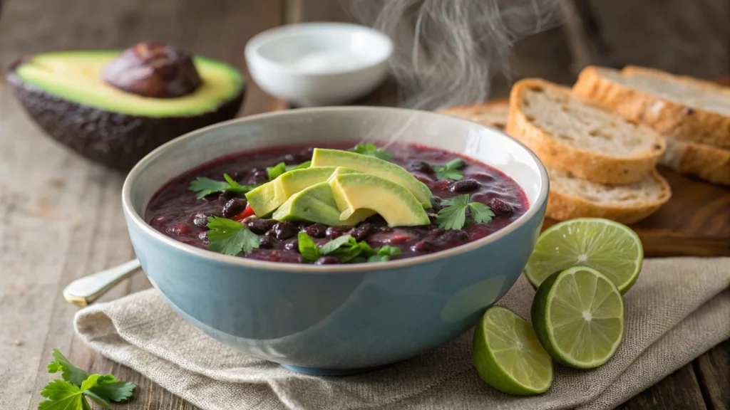 purple black bean soup