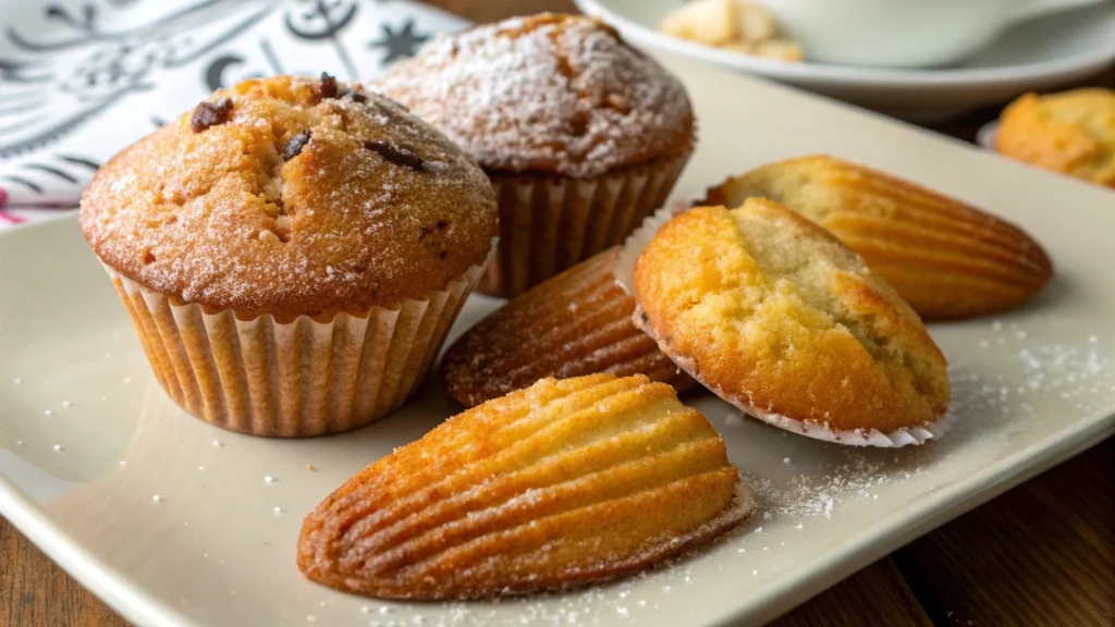 What is the difference between muffins and madeleines