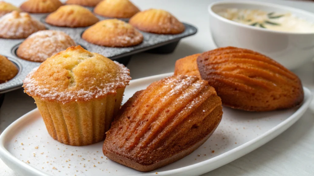 What is the difference between muffins and madeleines