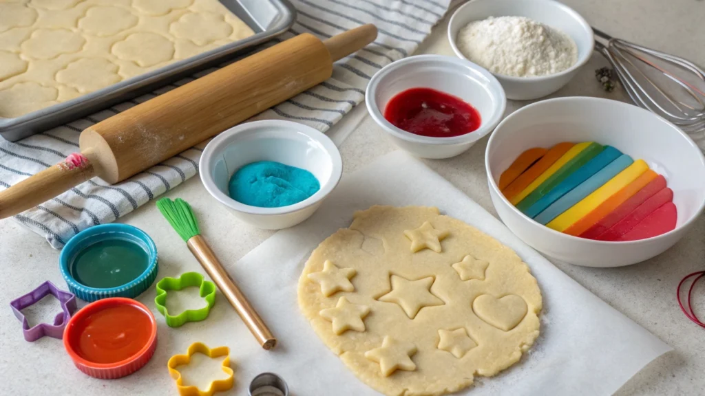 Tools and Ingredients for Coloring in Cookies