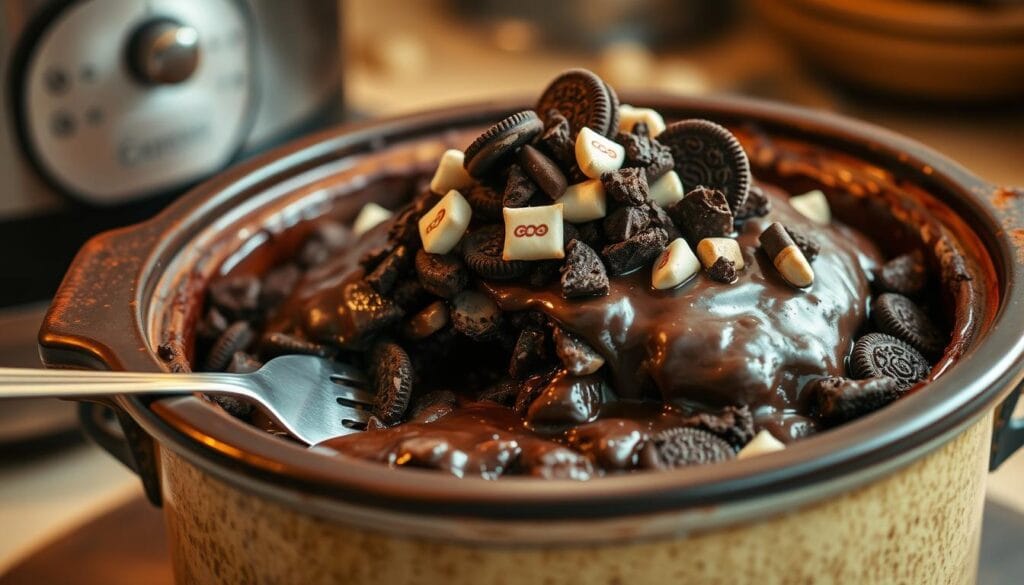 Crockpot Lava Cake with Oreos