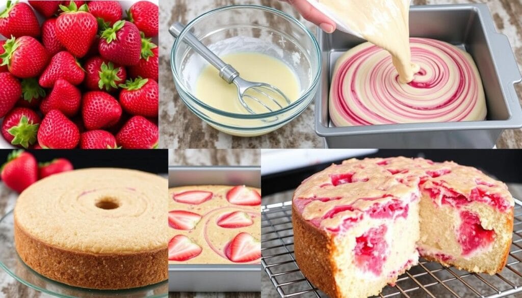 Strawberry Earthquake Cake Preparation Steps