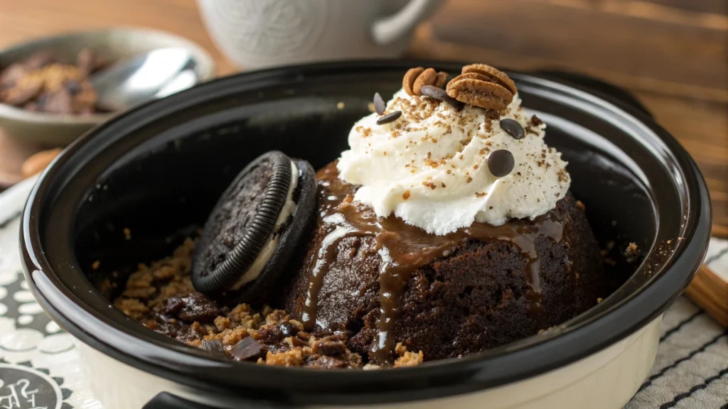 oreo lava cake crockpot with candy bar recipe