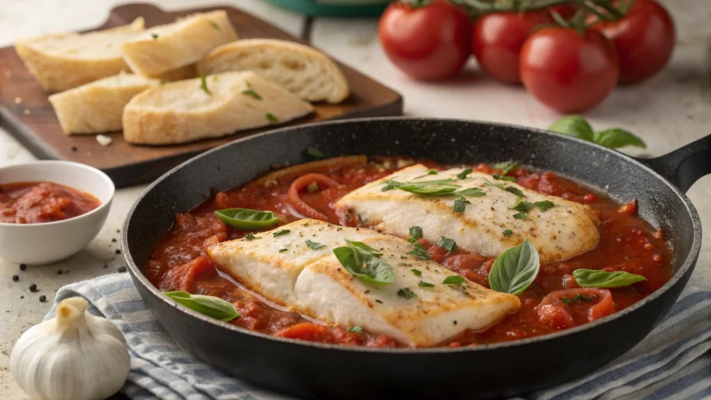 recipe halibut marinara sauce