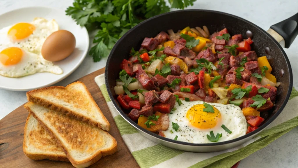 canned corn beef breakfast recipe with no potatoes