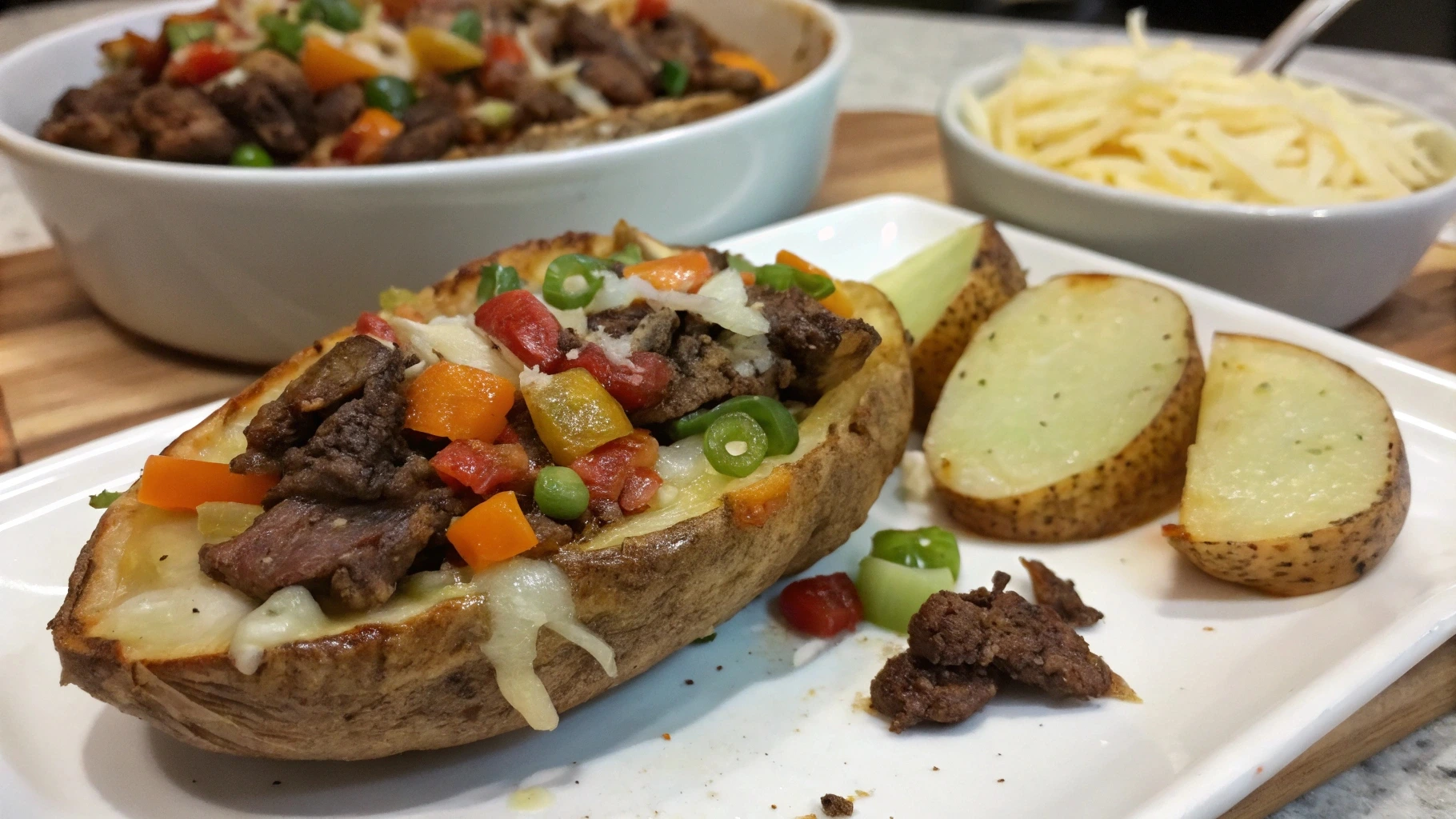 close up amateur photo from reddit taken with an 021 - Cottage Cheese Potato Skins: An Easy Air Fryer Recipe