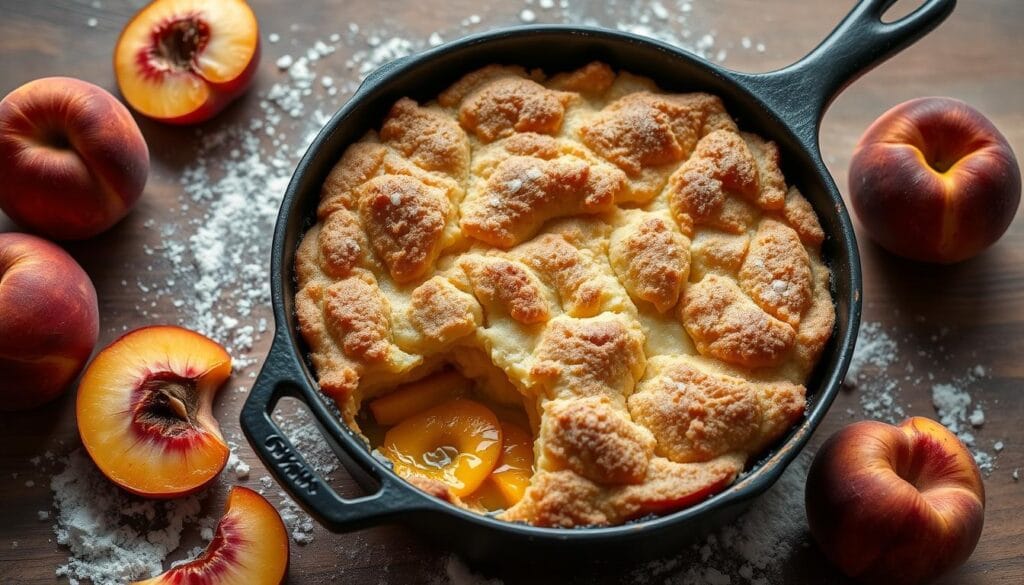 peach cobbler with frozen peaches