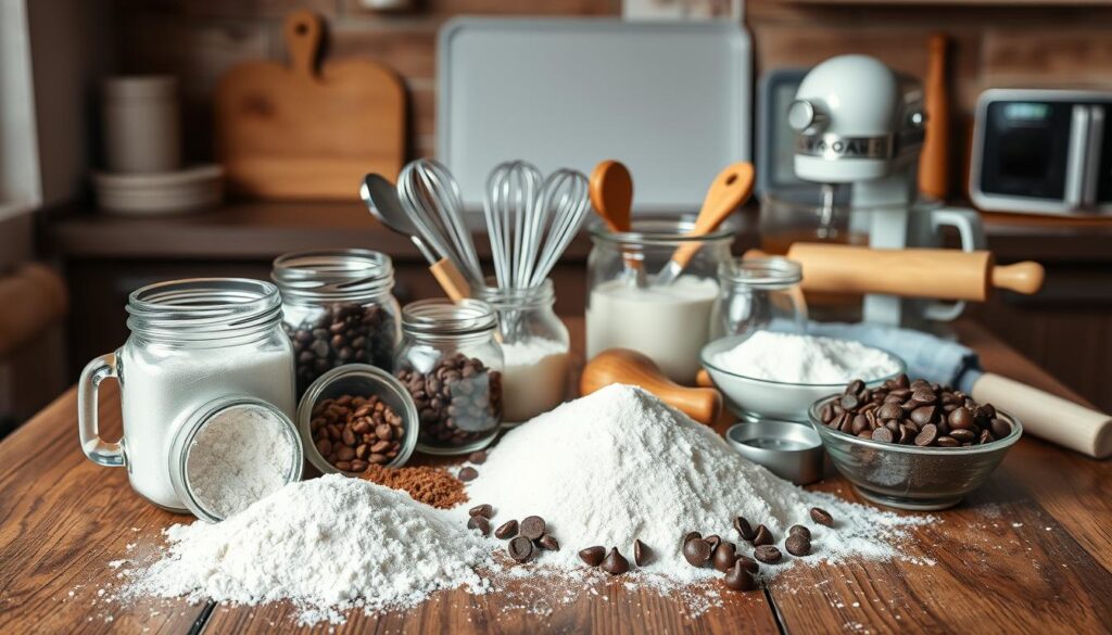 baking ingredients and tools