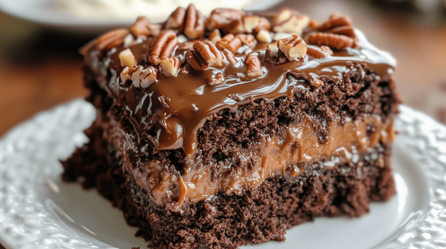 german chocolate poke cake