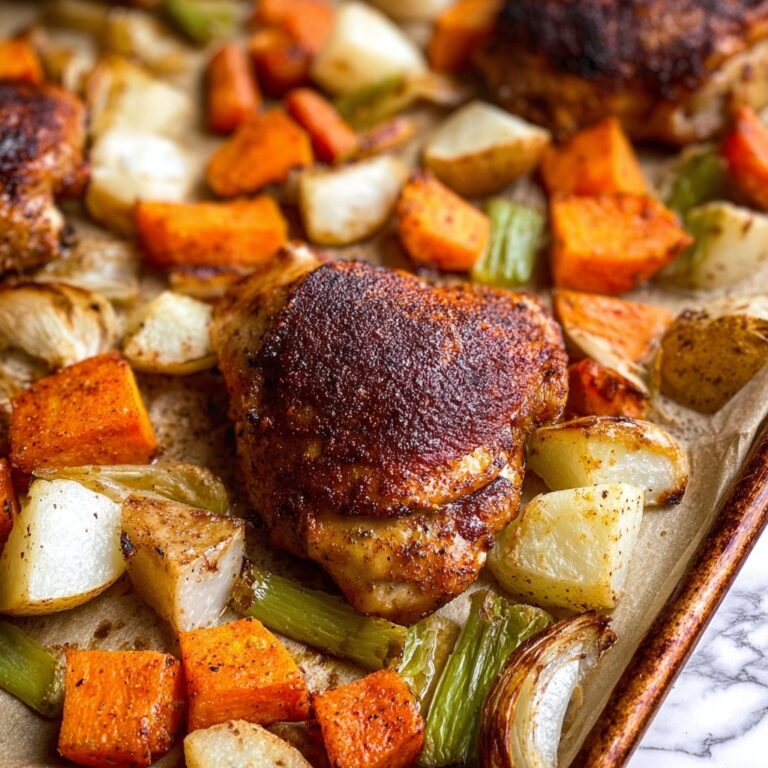 Crispy Roasted Chicken Thighs with Veggies (Bone-In) Recipe
