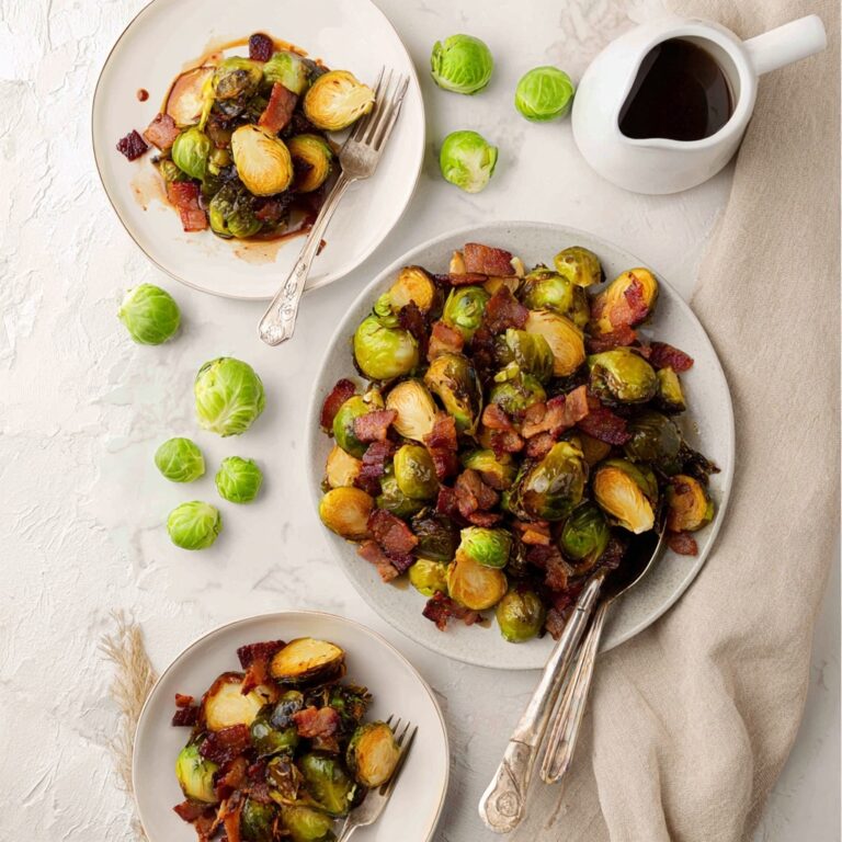 Balsamic Roasted Brussels Sprouts with Bacon Recipe