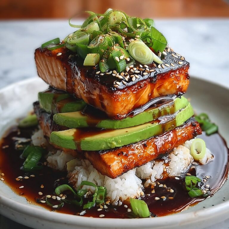Teriyaki Salmon Avocado Stack Recipe