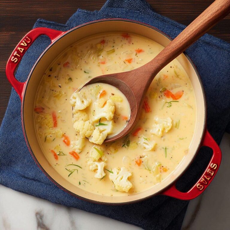 Creamy Cauliflower Soup with Cheddar and Hot Pepper Sauce Recipe