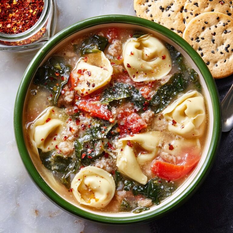 Tortellini Soup with Italian Turkey Sausage and Fresh Spinach Recipe