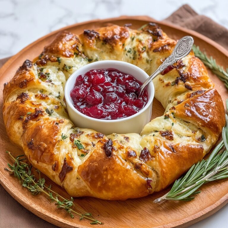 Bacon Brie Crescent Wreath with Cranberry Compote Recipe