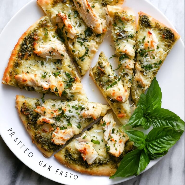 Roasted Garlic & Pesto Chicken Flatbread Recipe