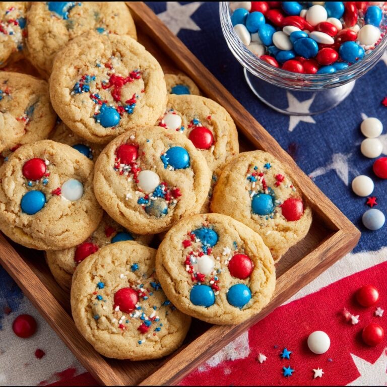 Patriotic Red White Blue M&M Cookies Recipe