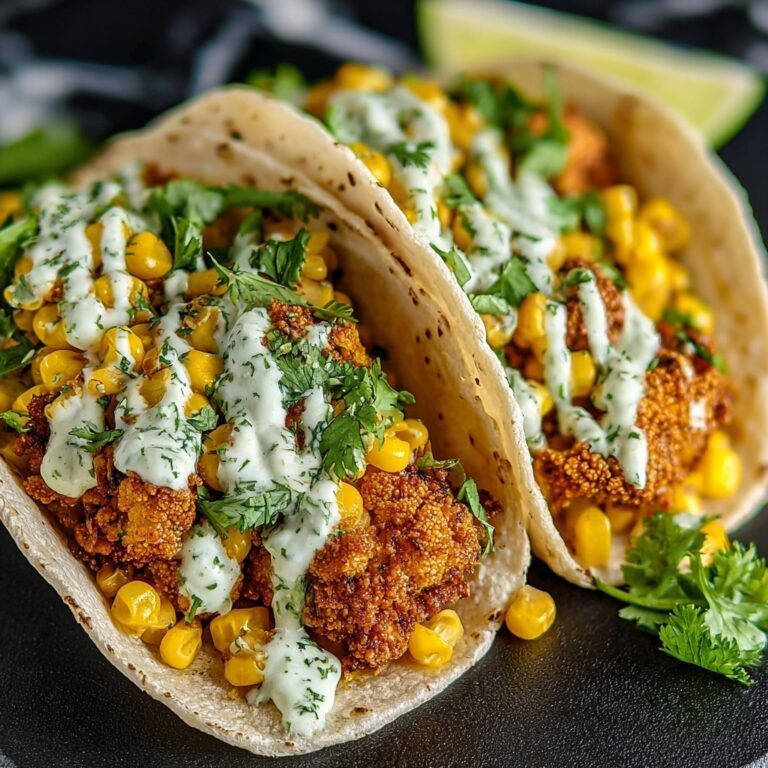Fried Chicken Street Corn Tacos with Jalapeno Lime Ranch Recipe