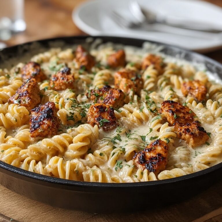 Cheesy Cajun Garlic Chicken Rotini Skillet Recipe