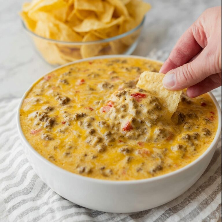 Football Dip with Sausage, Rotel, and Cream Cheese Recipe