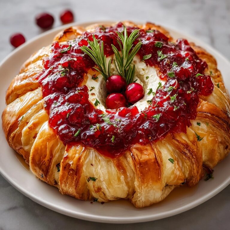 Brie Cheese and Cranberry Christmas Wreath Recipe