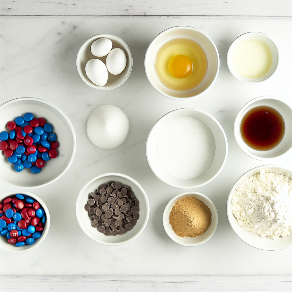 Patriotic Red White Blue M&M Cookies Recipe - Recipe Image