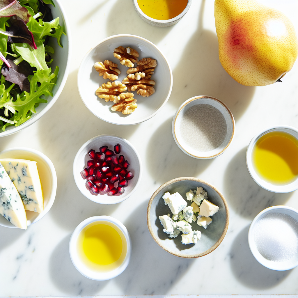 Pear, Pomegranate and Blue Cheese Salad Recipe - Recipe Image