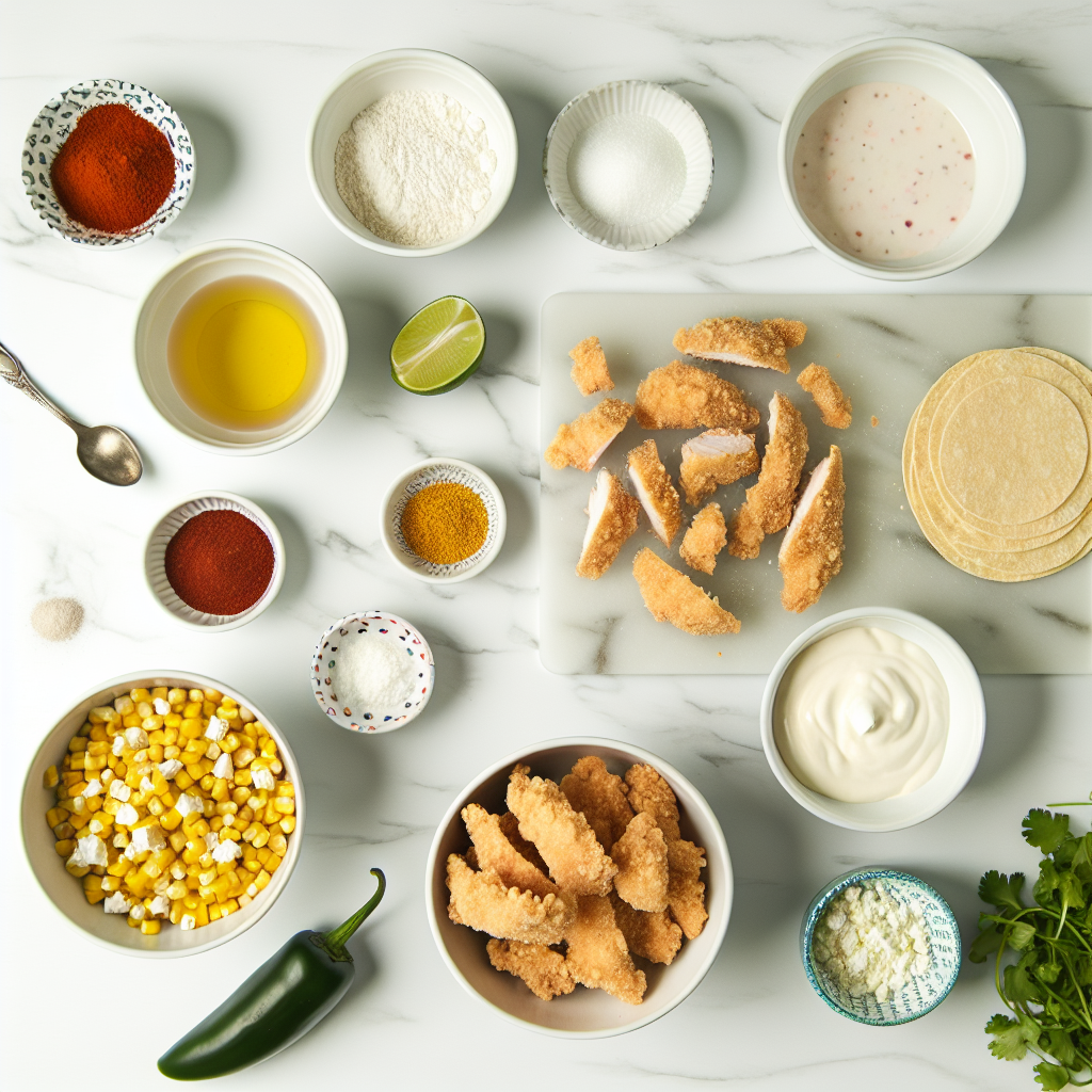 Fried Chicken Street Corn Tacos with Jalapeno Lime Ranch Recipe - Recipe Image