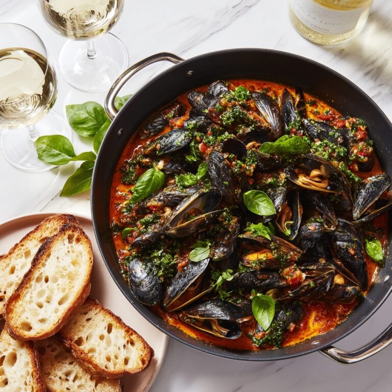 Steamed Mussels in Tomato Cream Sauce Recipe