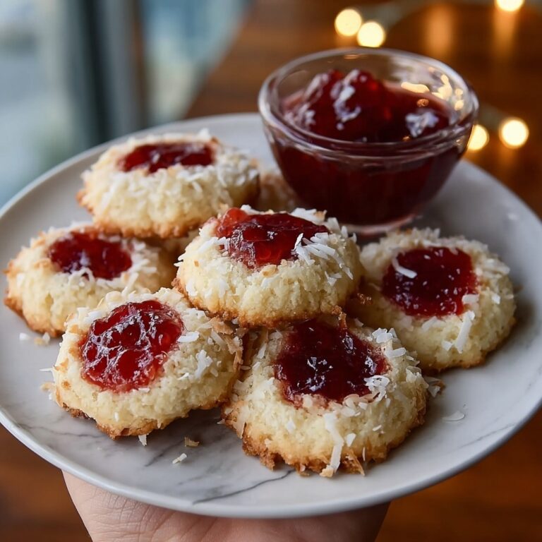 Vanilla Coconut Jam Thumbprint Cookies Recipe