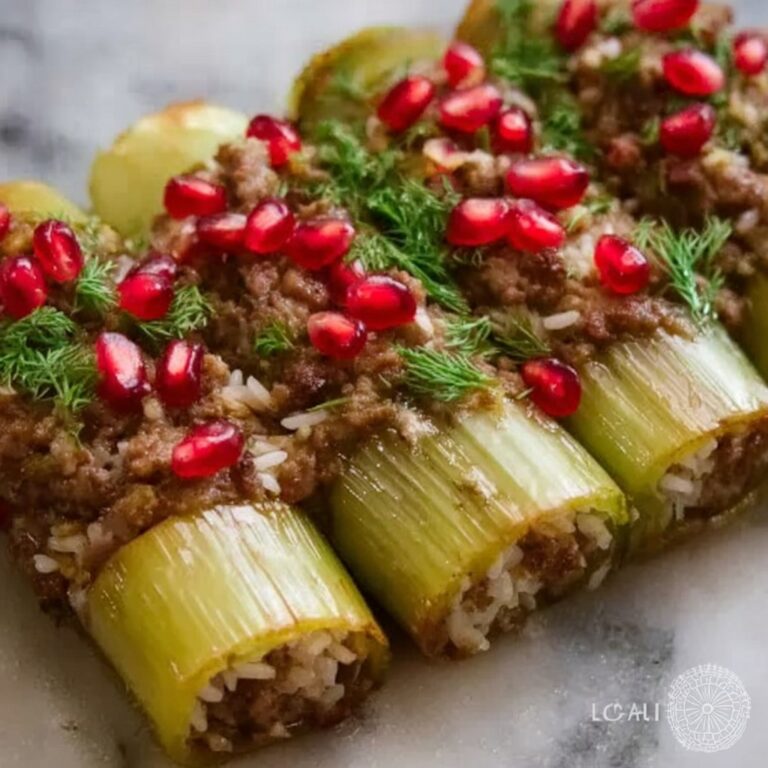 Elegant Stuffed Leeks with Beef and Pomegranate Molasses Recipe
