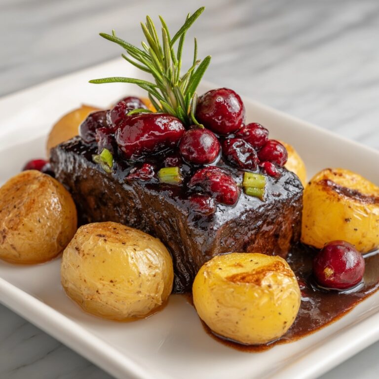 Slow-Braised Beef Roast with Cranberry Balsamic Glaze Recipe