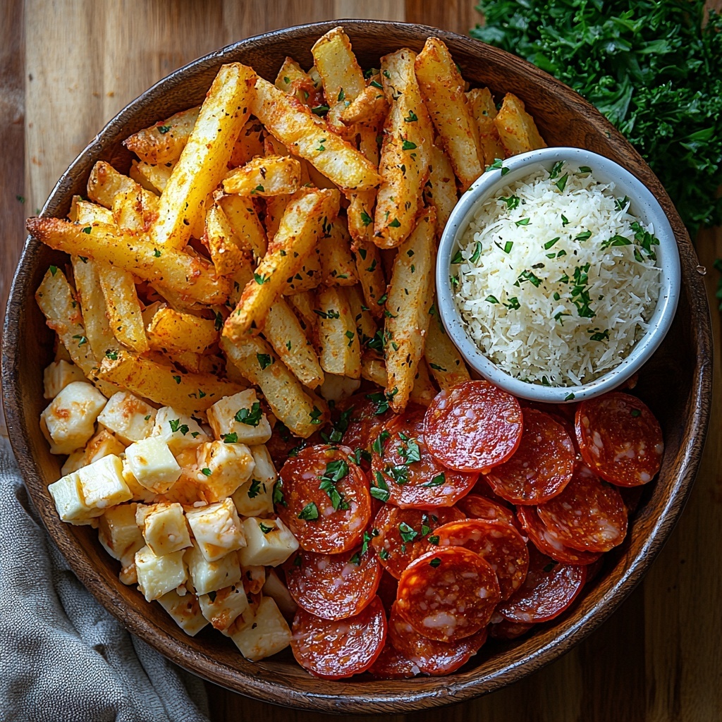 A clean white surface arranged with small piles of the main ingredients for chicken quesadillas: bright red diced bell pepper with a glossy texture, finely diced translucent white onion, golden cubes of cooked chicken breast with slight sear marks, a small ceramic bowl filled with warm golden-brown taco seasoning powder, a neat mound of shredded creamy white Monterey jack cheese with delicate stringy texture, four large soft flour tortillas stacked in a slightly fanned-out arrangement showing their smooth, pale beige surfaces, and a small glass dish containing rich, glistening olive oil. The ingredients are spaced evenly and organized to create visual balance with vibrant colors contrasting the neutral tones. Soft natural light highlights the textures, casting gentle shadows for depth. Overhead shot, top down view, flat lay photography, professional food styling --ar 1:1 --q 2 --s 750 --v 6.1