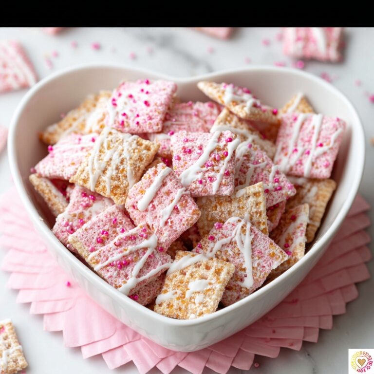 Valentine’s Strawberry Cheesecake Puppy Chow Recipe