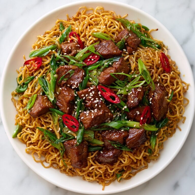 Sticky Garlic Chicken Noodles Recipe