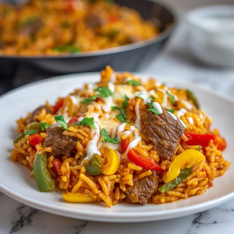 Queso Steak Fajita Skillet Recipe