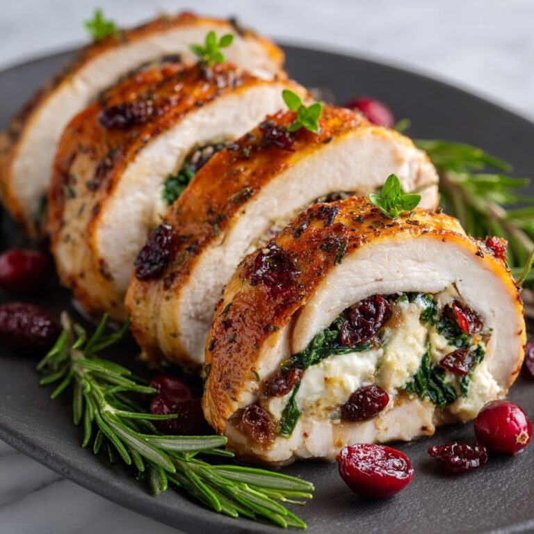 Cranberry & Spinach Stuffed Chicken Breasts with Brie Recipe
