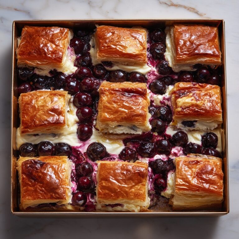 Blueberry Cream Cheese Croissant Casserole Recipe