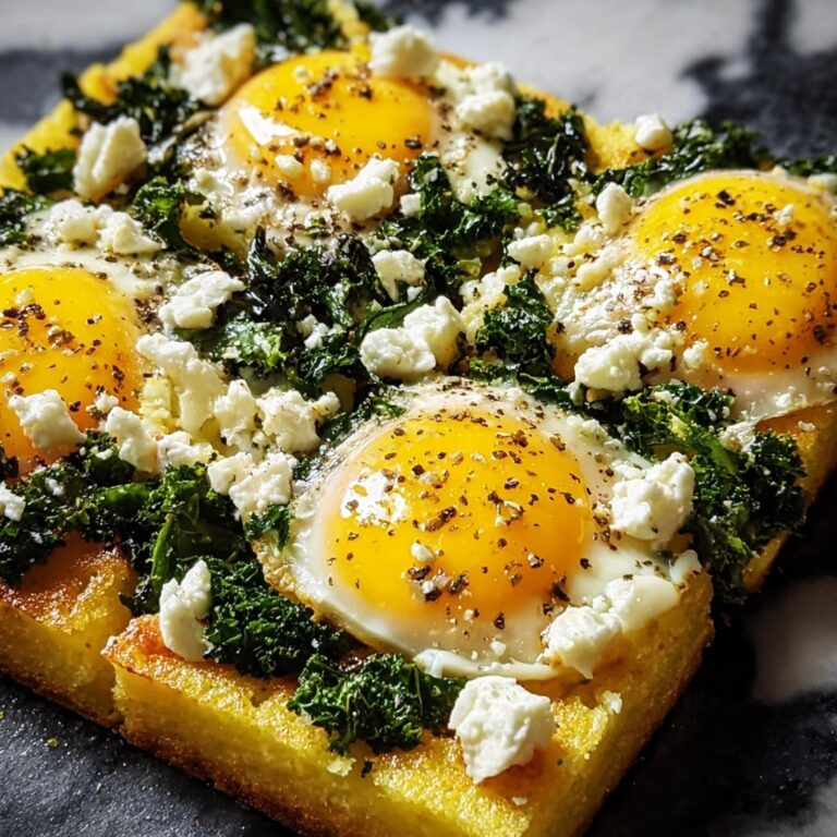 Creamy Corn Polenta with Baked Eggs and Fresh Greens Recipe