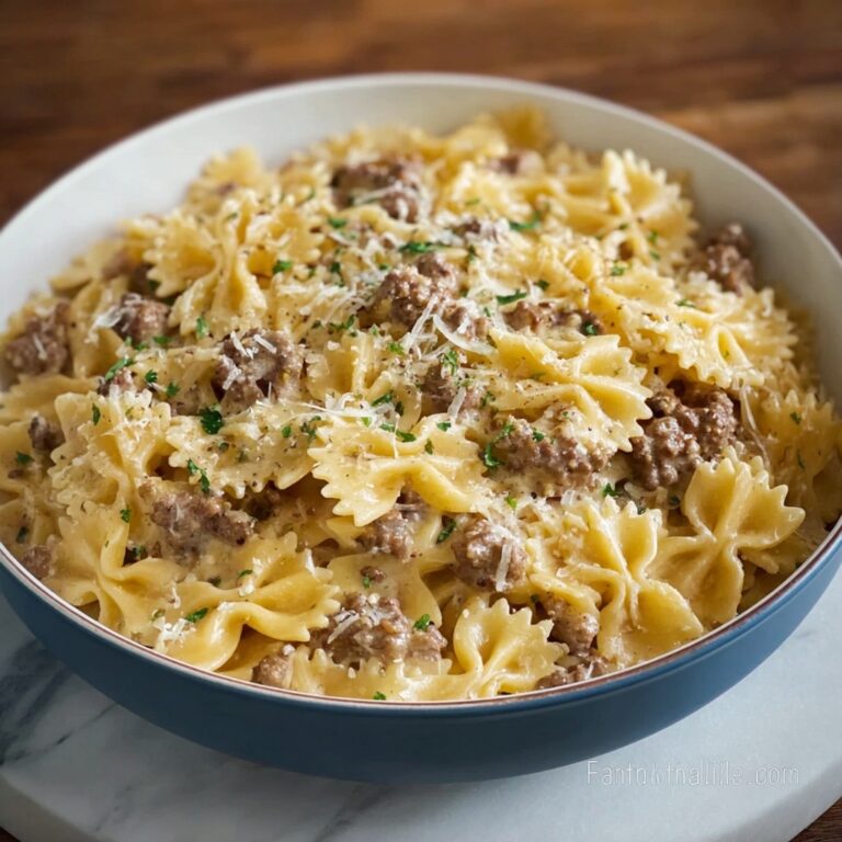Cajun Alfredo Pasta with Spiced Ground Beef Recipe