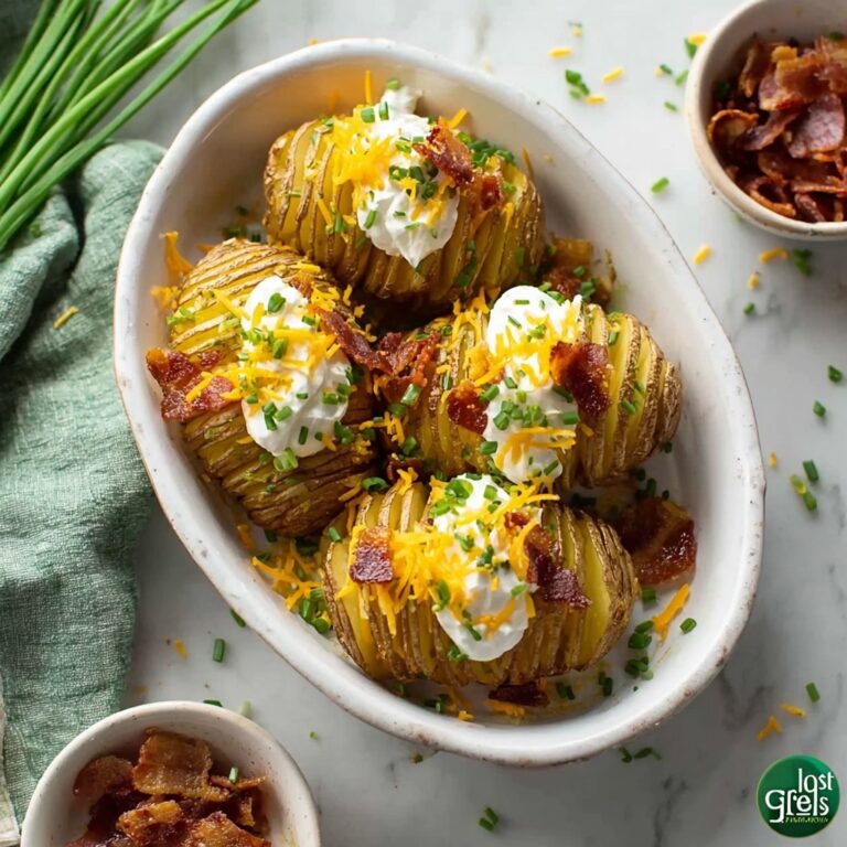Loaded Hasselback Potatoes with Sour Cream and Bacon Recipe