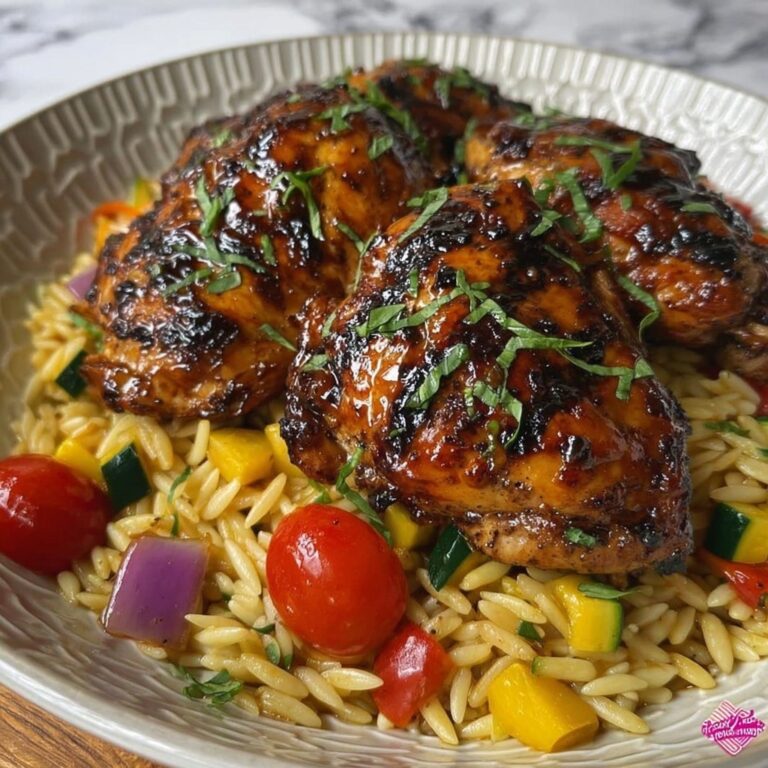 Balsamic Chicken & Veggie Orzo Recipe