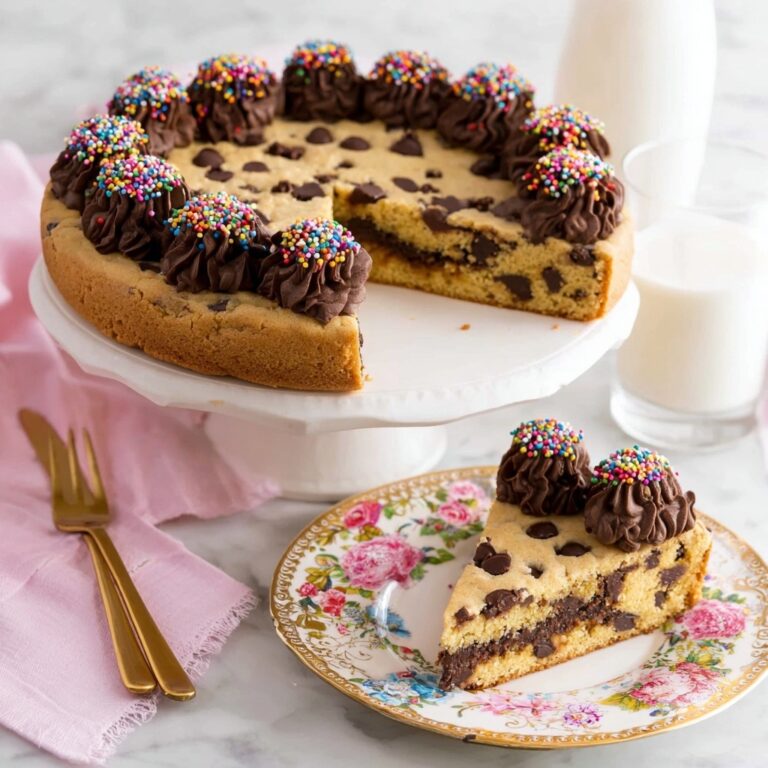 Chocolate Chip Cookie Cake with Fudge Frosting Recipe