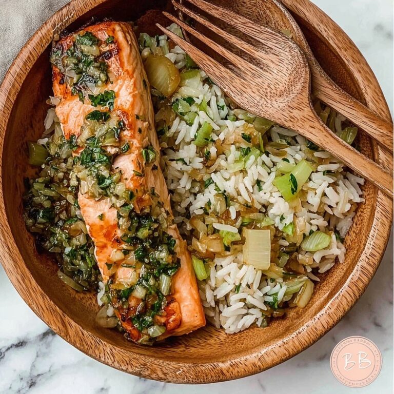 Miso Butter Salmon with Sizzled Scallion Salsa Verde Recipe