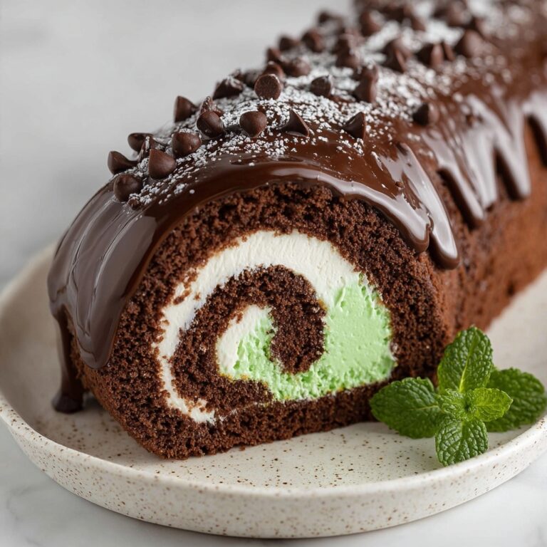 Mint Chocolate Roll Cake Recipe
