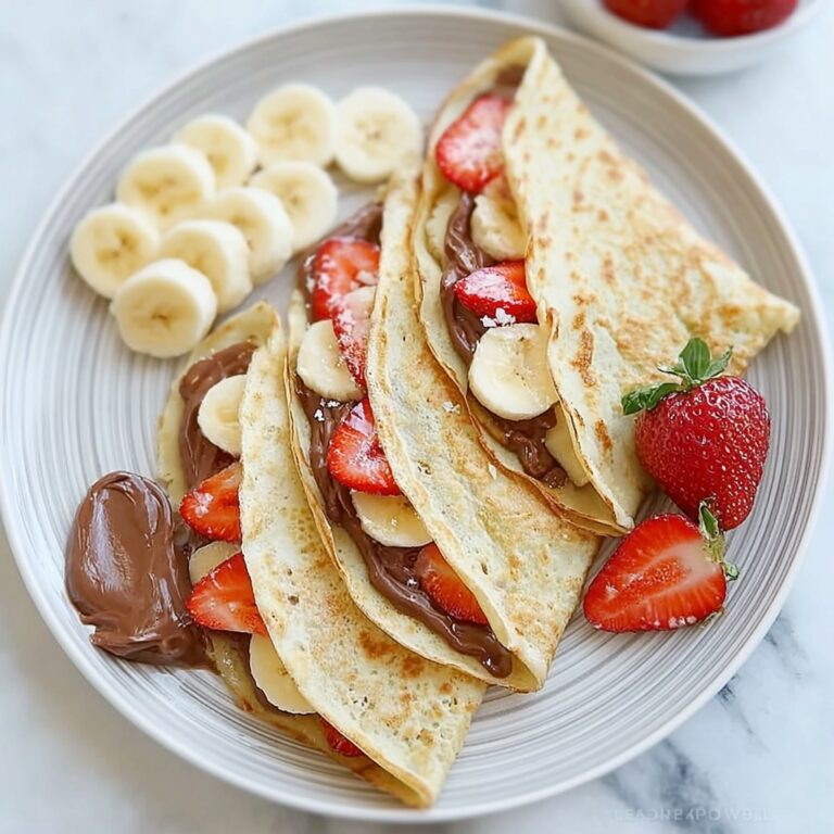 Nutella Crepes with Bananas and Strawberries Recipe