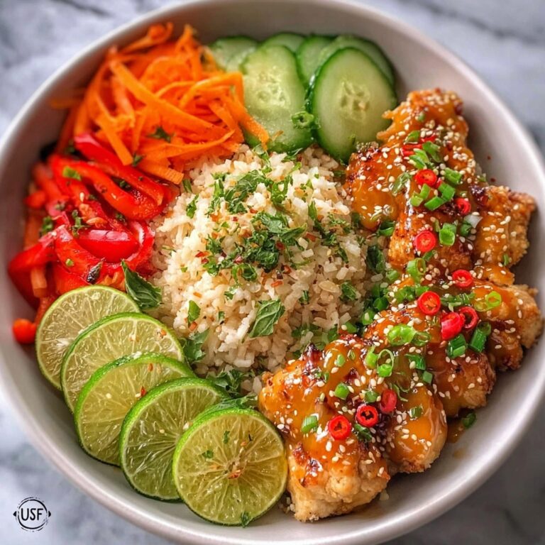 Sweet Chili Chicken Bowl with Zesty Coconut Lime Drizzle Recipe