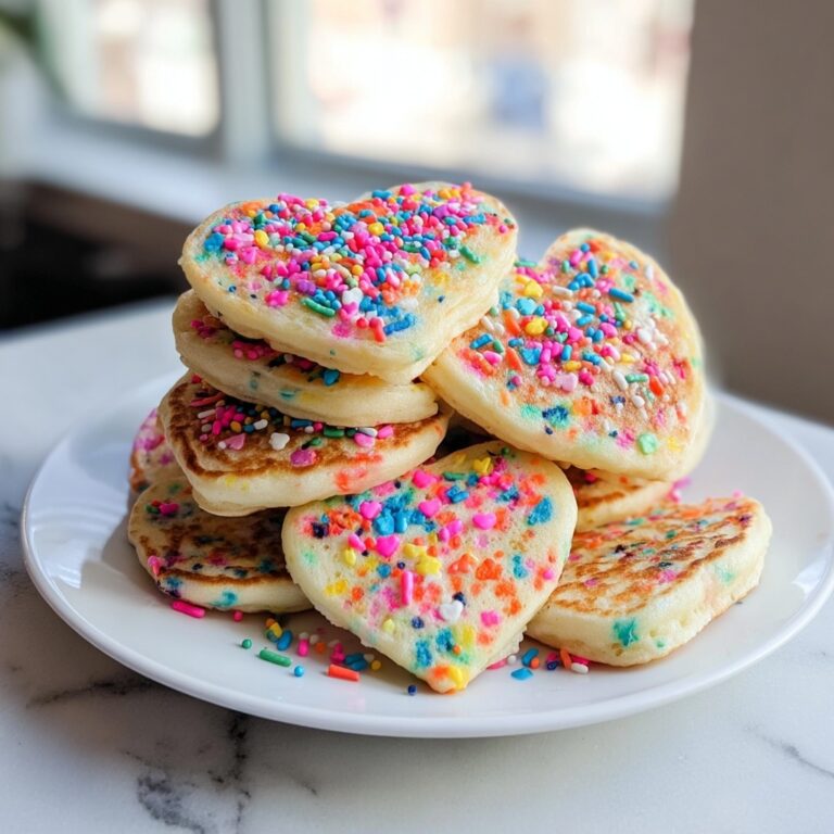 Rainbow Sprinkle Heart Pancakes Recipe